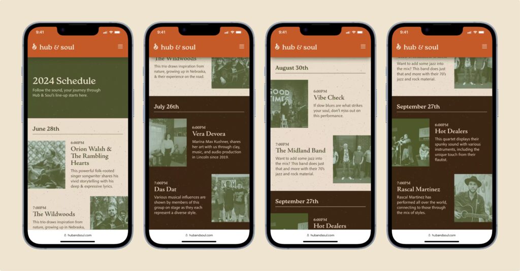 Hub and Soul mobile schedule